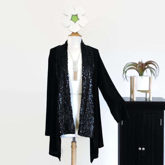 Moa Moa Sweaters - Black Sequin Sweater / Cover - Party Sweater